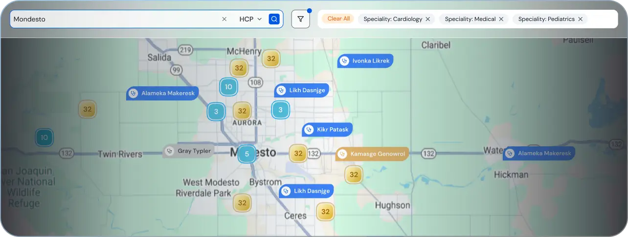 Map your territory, driving routes and</br> identify your targets in seconds