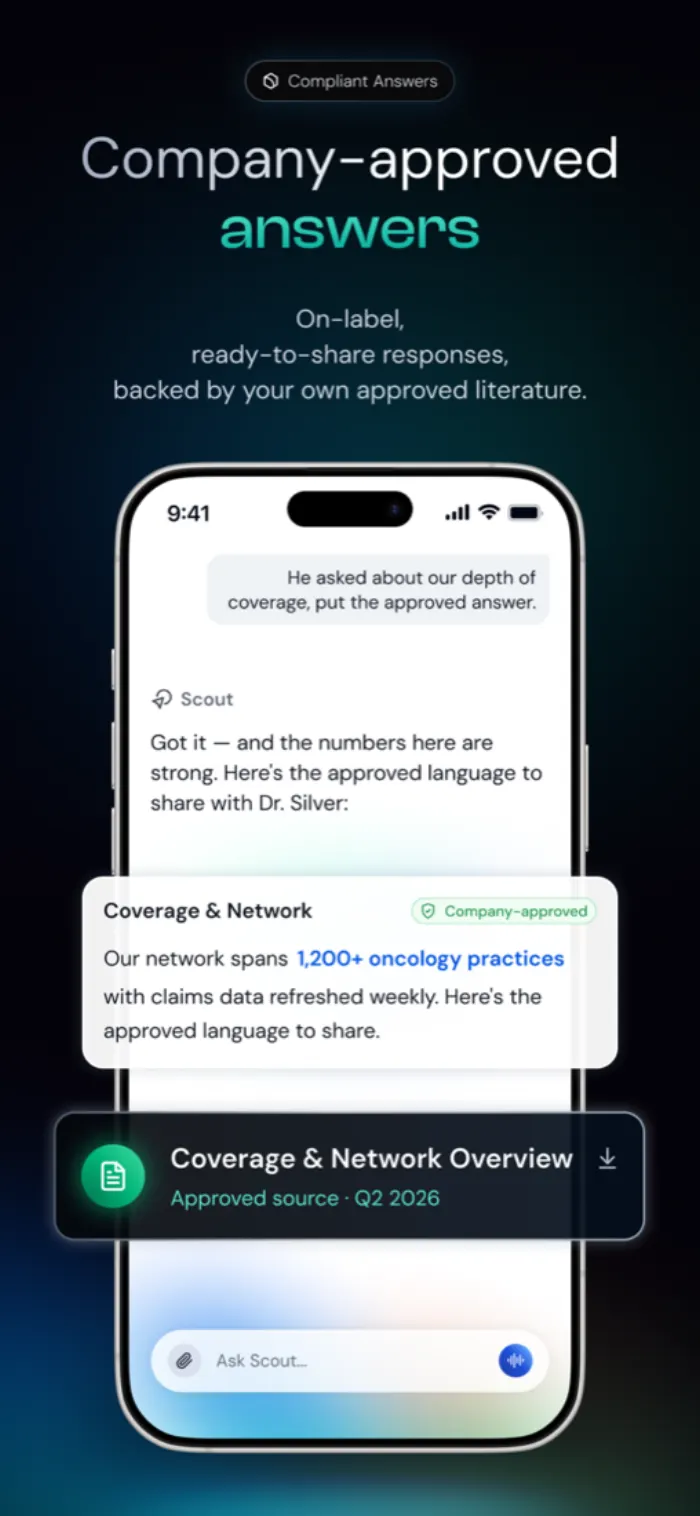 Company-approved answers — RepPrep app screenshot